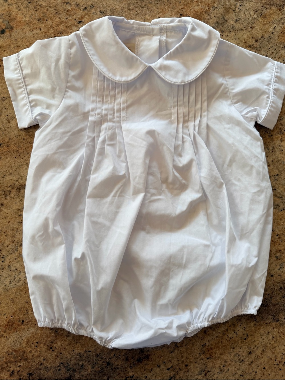 The Beaufort Bonnet Company White Peter Pan Collar Baby One-Piece